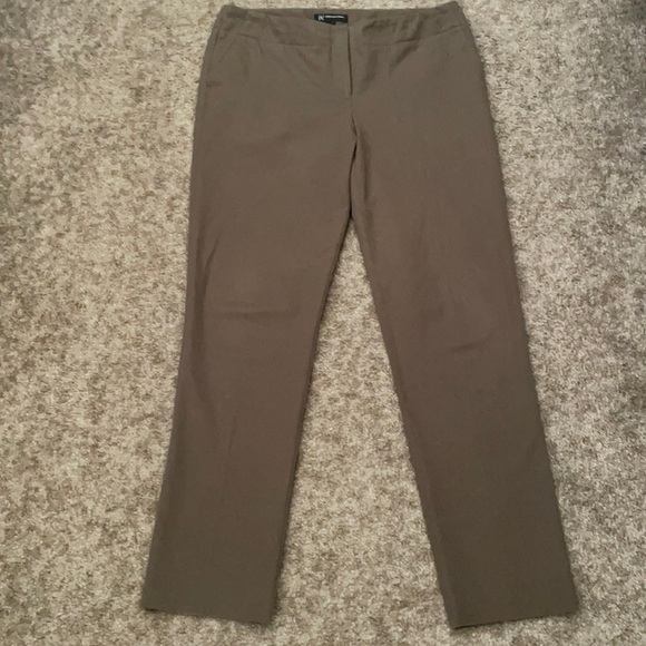 INC Army Green Straight Leg Ankle Pants Size 8 - Picture 1 of 10